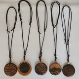 ネックレスパーツ 黒柿 円形