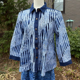 藍染タックブラウス