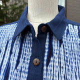 藍染タックブラウス