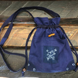 藍染め巾着ショルダー