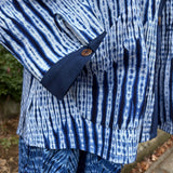 藍染タックブラウス