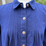 藍染タックブラウス