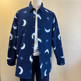 シャツカラー メンズシャツ 藍無地/<NEW>絞り柄