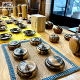 黒柿の香合・小物入れ 宝珠 陣笠 蛤