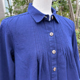 藍染タックブラウス