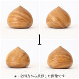 栃の香合・小物入れ 陣笠形 蛤形