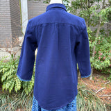 藍染タックブラウス