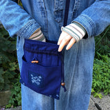 藍染め巾着ショルダー