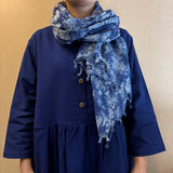 藍染ストール ガーゼ 群雲染め