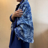 藍染ストール ガーゼ 群雲染め