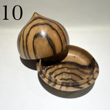 黒柿の香合・小物入れ 宝珠 陣笠 蛤