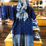 藍染めTシャツ【かすり絞り】