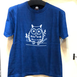 藍染めTシャツ 【ふくろう】
