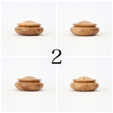 栃の香合・小物入れ 陣笠形 蛤形