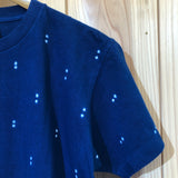 藍染めTシャツ【かすり絞り】