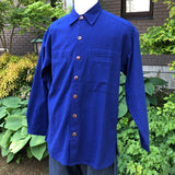 シャツカラー メンズシャツ 藍無地/<NEW>絞り柄
