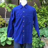 シャツカラー メンズシャツ 藍無地/<NEW>絞り柄