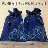 藍染め巾着