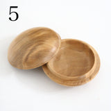 栃の香合・小物入れ 陣笠形 蛤形