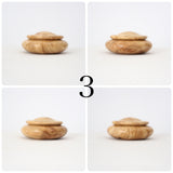 栃の香合・小物入れ 陣笠形 蛤形