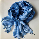 藍染ストール ガーゼ 群雲染め