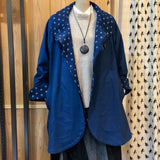 藍染めのリバーシブルコート 4way