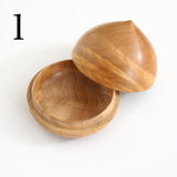 栃の香合・小物入れ 陣笠形 蛤形