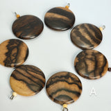 ネックレスパーツ 黒柿 円形