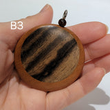 ネックレスパーツ 黒柿 円形