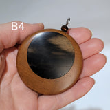 ネックレスパーツ 黒柿 円形