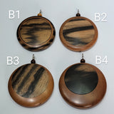 ネックレスパーツ 黒柿 円形