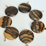 ネックレスパーツ 黒柿 円形