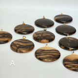 ネックレスパーツ 黒柿 円形