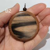 ネックレスパーツ 黒柿 円形