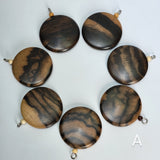 ネックレスパーツ 黒柿 円形