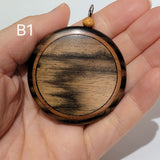 ネックレスパーツ 黒柿 円形