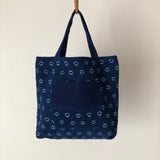 藍染めのリバーシブルバッグ 手提げ(小)