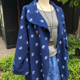 藍染めのリバーシブルコート 4way