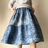 ティアードスカート 雁木絞り