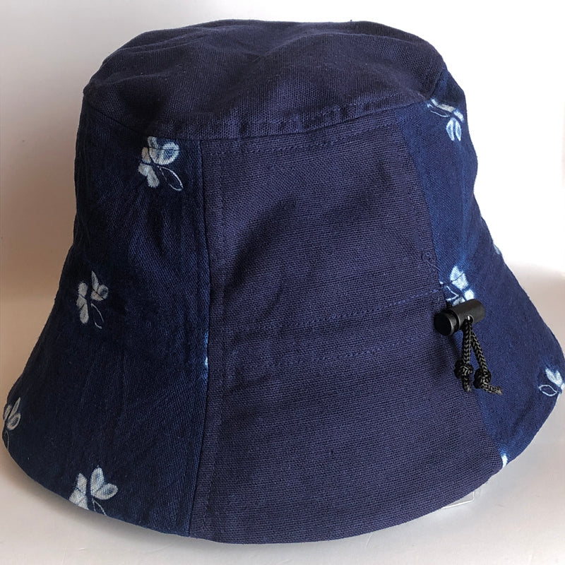 藍染・草木染 紐付き帽子