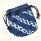 藍染絞りのミニ巾着