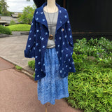 藍染めのリバーシブルコート 4way