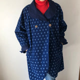 藍染めのリバーシブルコート 4way