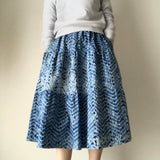 ティアードスカート 雁木絞り