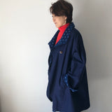 藍染めのリバーシブルコート 4way