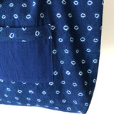 藍染めのリバーシブルバッグ 手提げ(大)