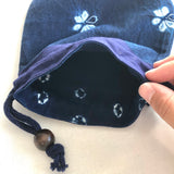 藍染絞りのミニ巾着