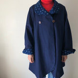 藍染めのリバーシブルコート 4way