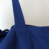 藍染めのリバーシブルバッグ 手提げ(大)