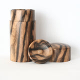 茶筒 黒柿・縞柿【幻の木】 01